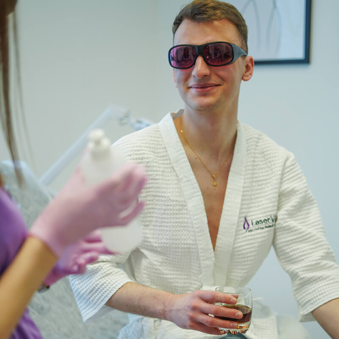 Men’s intimate area laser hair removal results