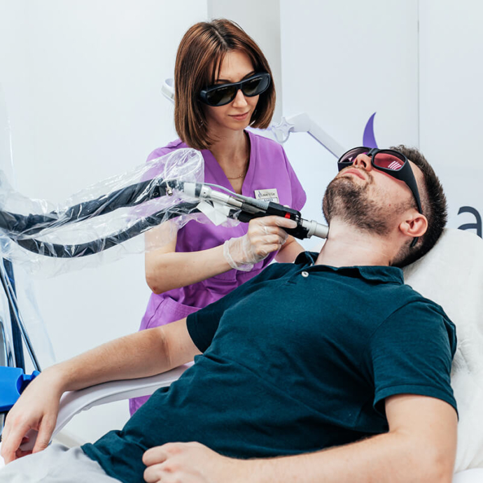 лазерна епіляція шиї чоловіка фото